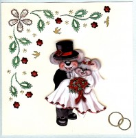 Couple souris mariés & broderie